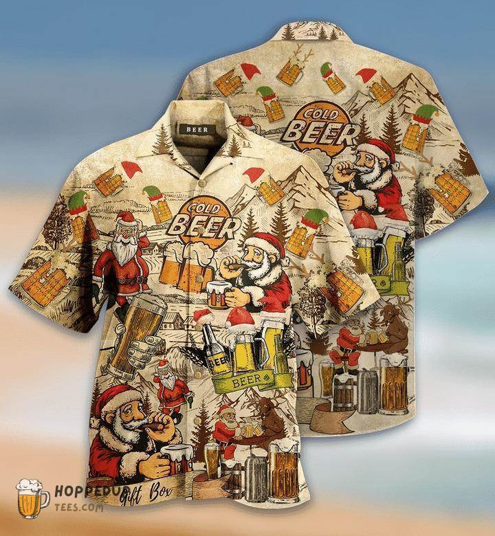 Drinking Beer With Santa Claus Z Aloha Shirt