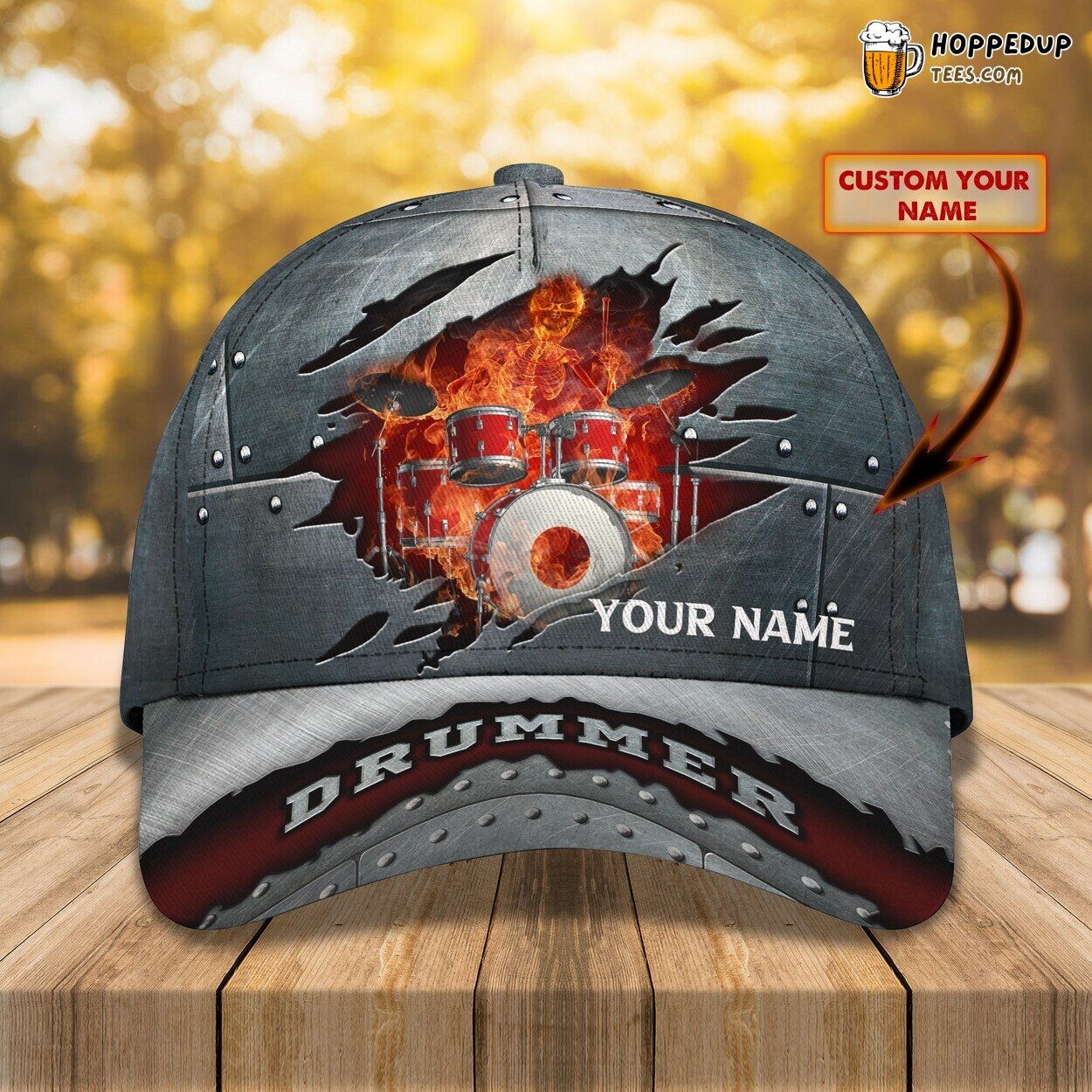 Drum Classic 3D Cap Personalized Name Unique Timeless Musical Fashion Cap