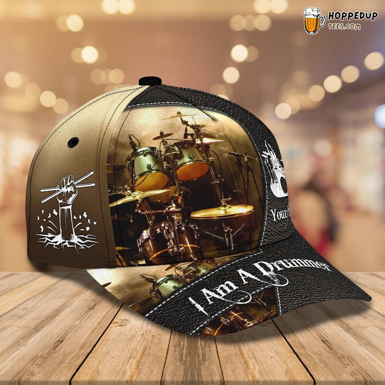 Drum Inspired 3D Classic Cap Personalized Name Unique Premium Elegant Styling