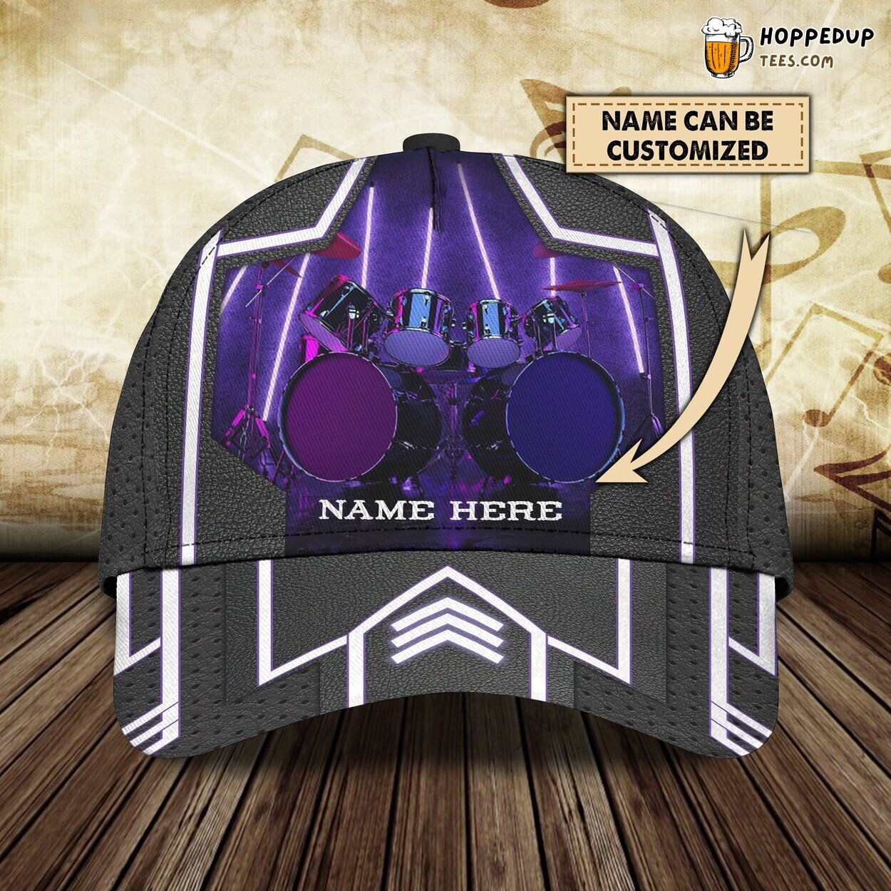 Drum Lovers Theme 3D Classic Cap Personalized Name Unique Embroidery