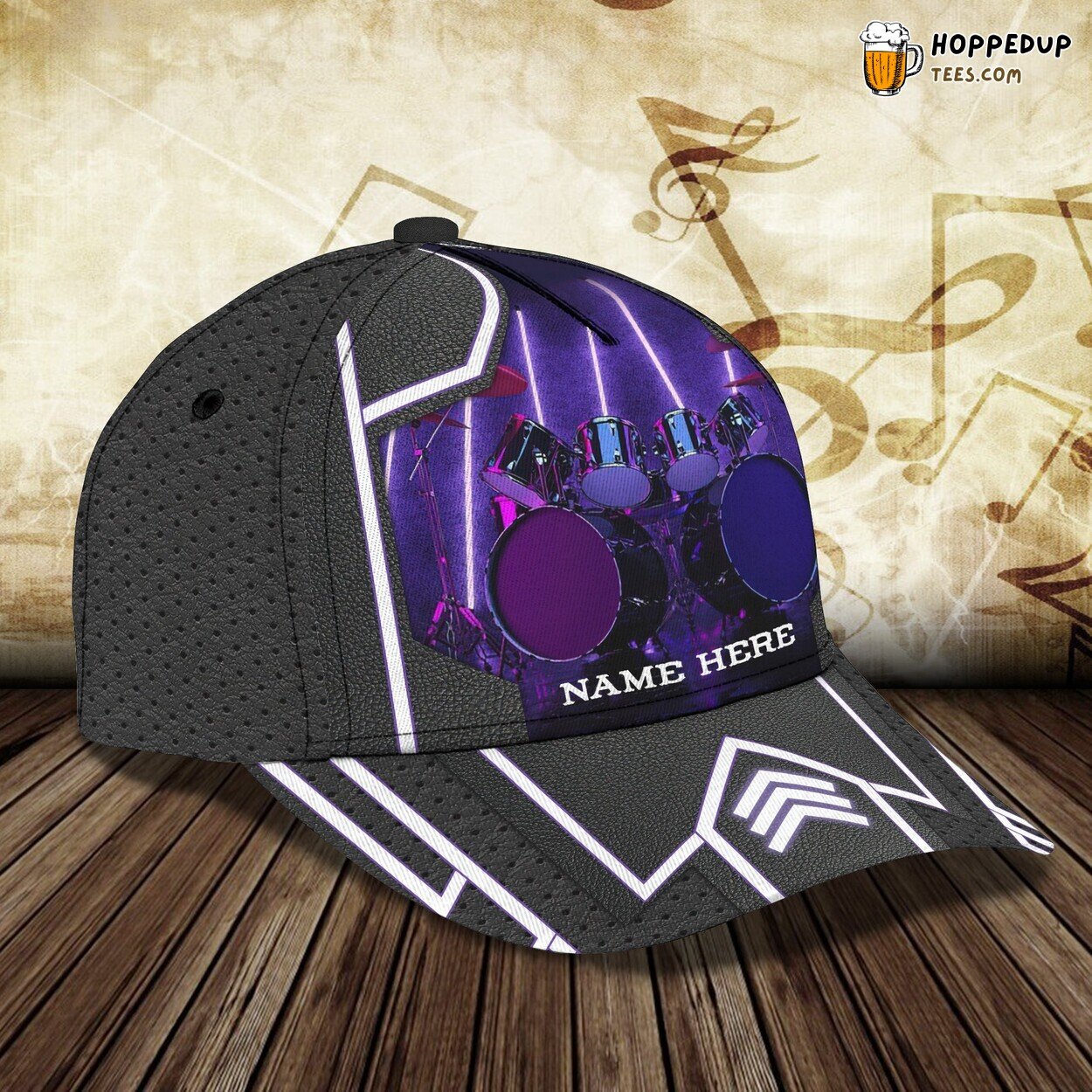 Drum Lovers Theme 3D Classic Cap Personalized Name Unique Embroidery