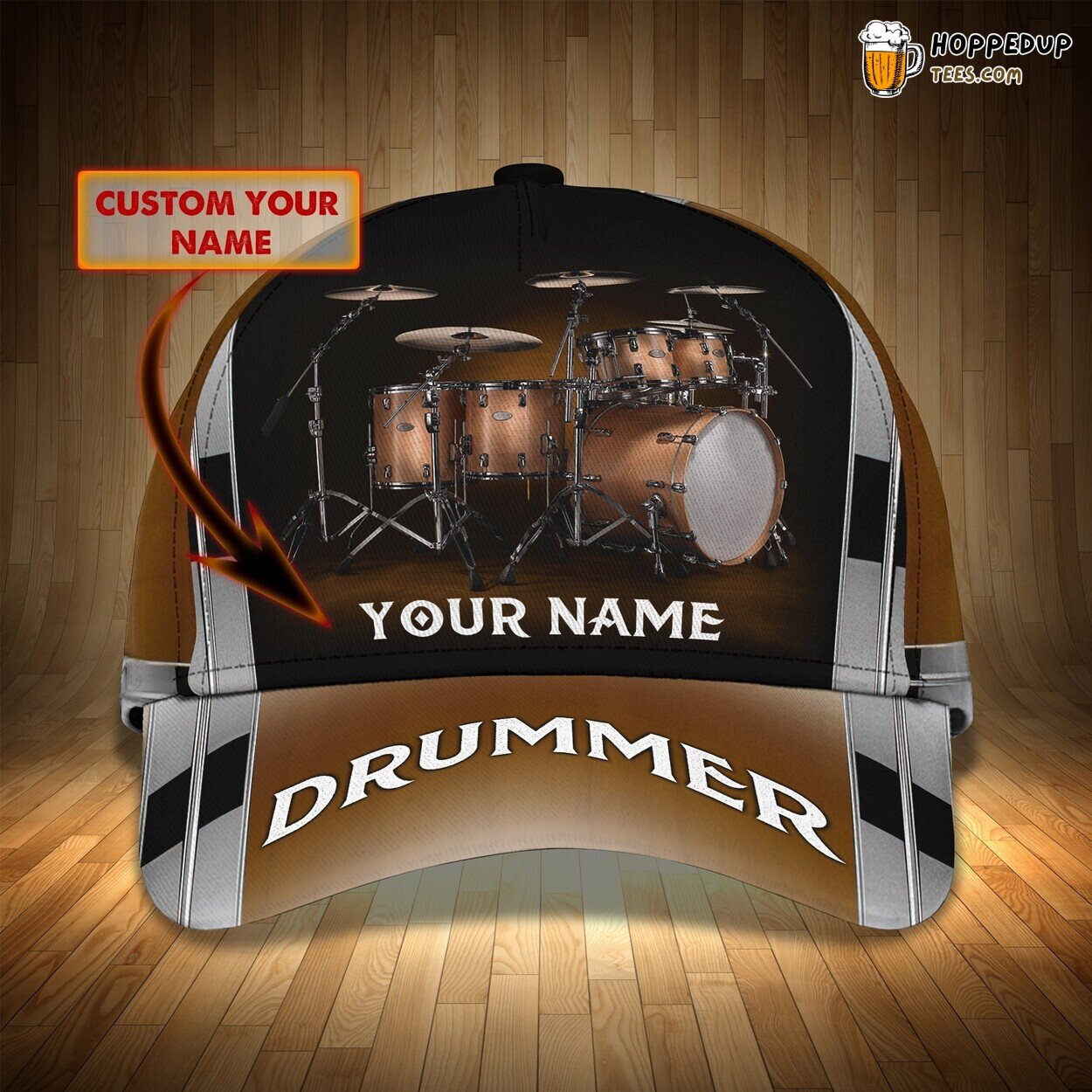 Drummer 3D Classic Cap Personalized Name Exclusive Design Elegant Style