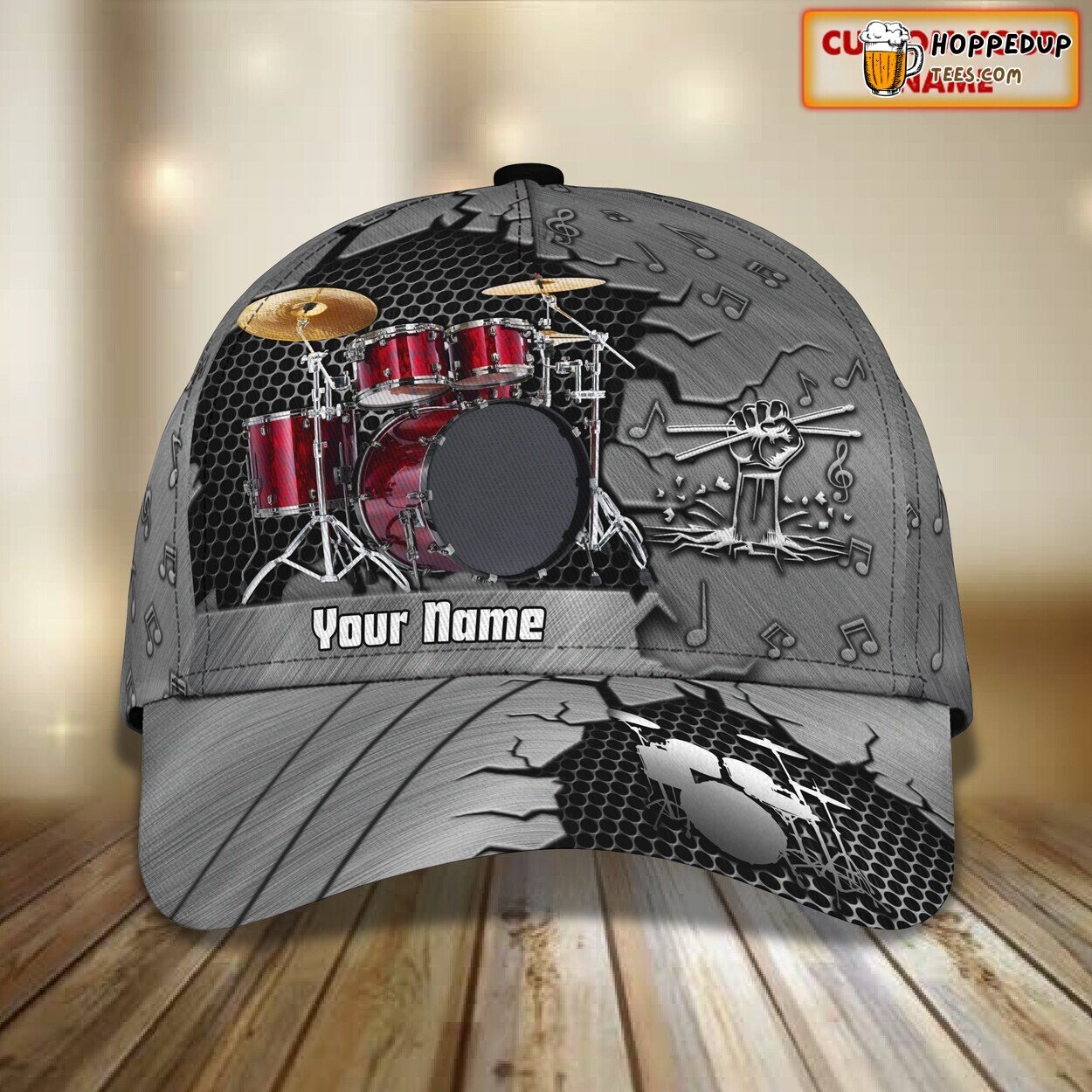Drummer Classic 3D Cap Personalized Name Unique Premium Edition Design