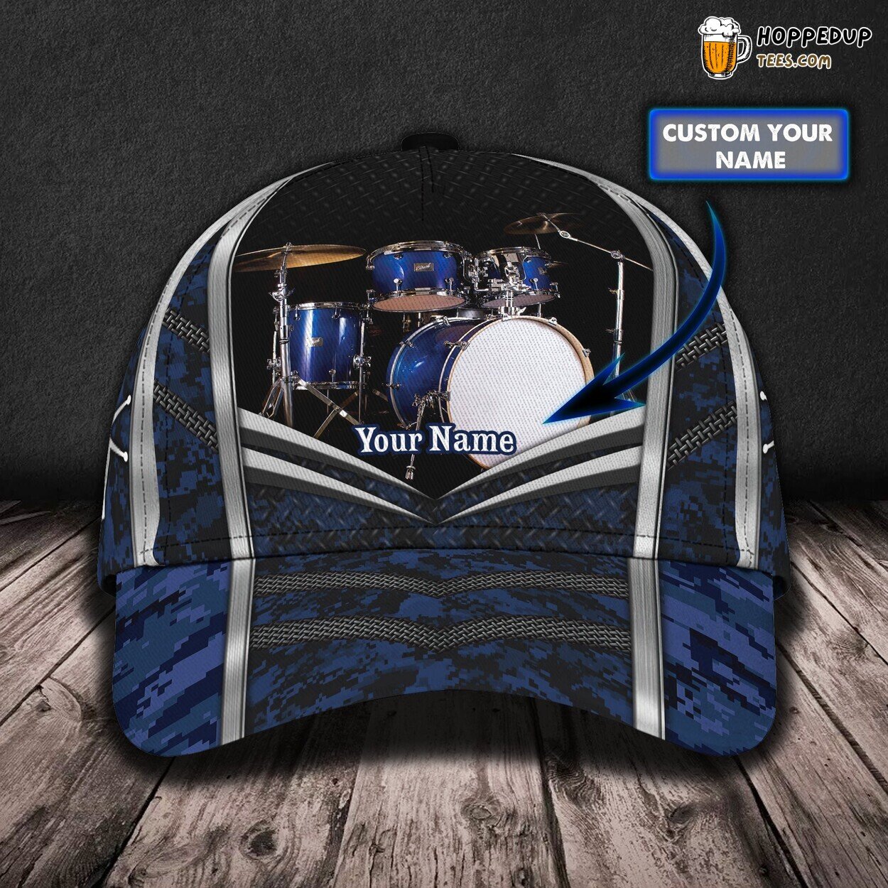 Drumming Passion 3D Classic Cap Personalized Unique Edition Name