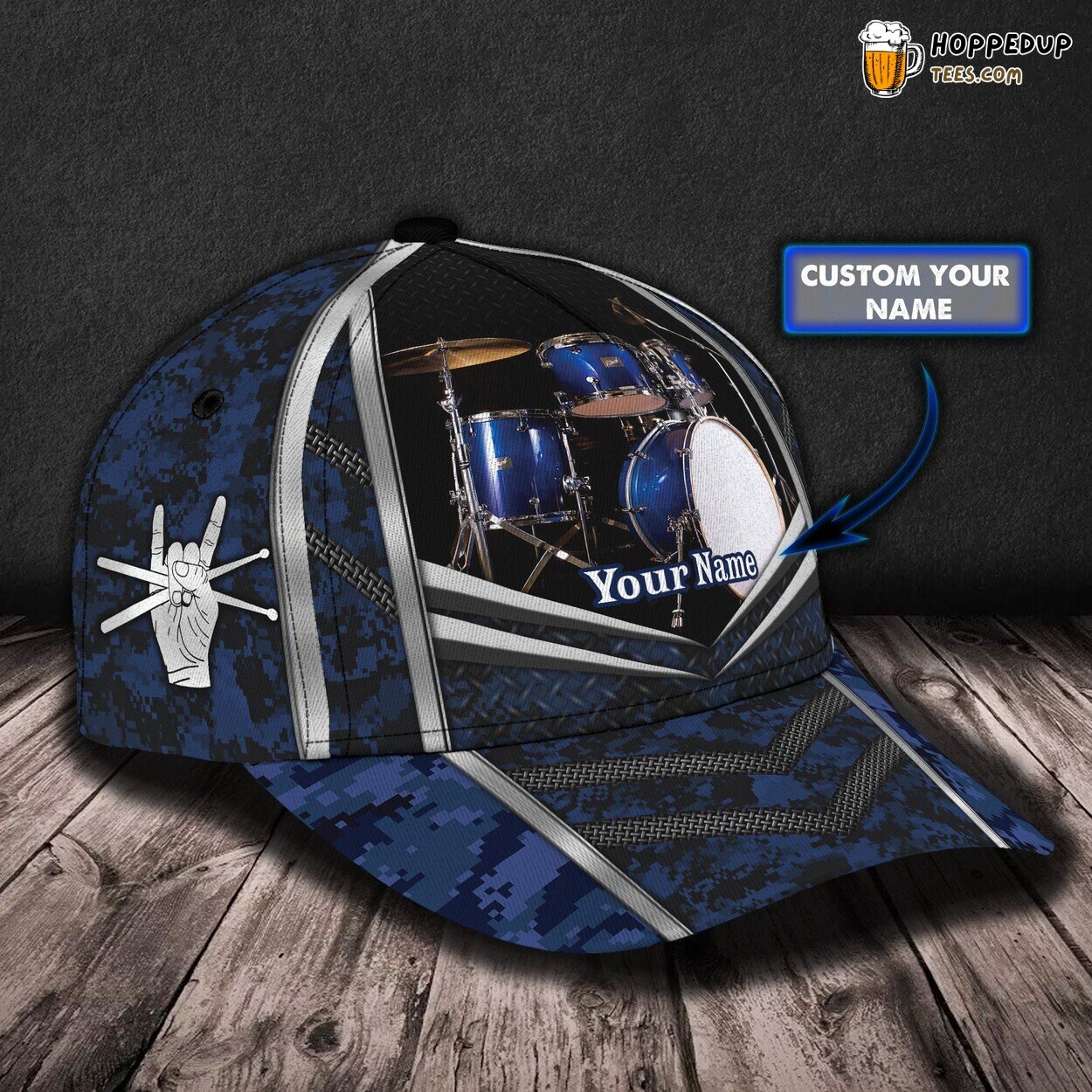 Drumming Passion 3D Classic Cap Personalized Unique Edition Name