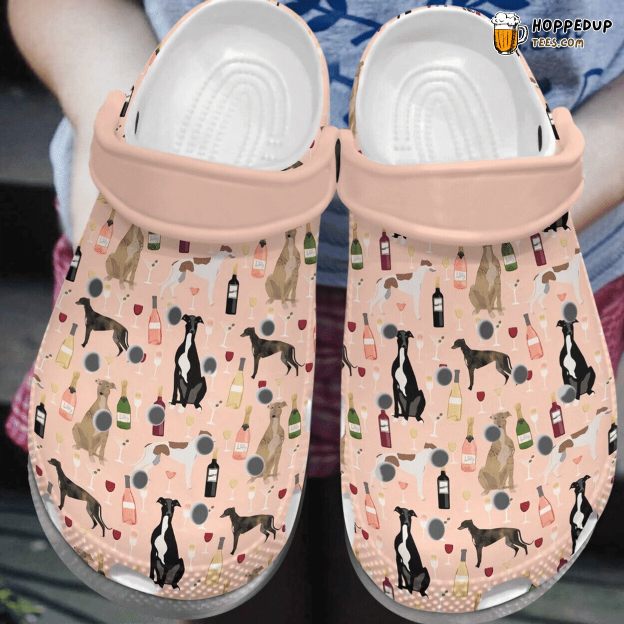 Drunk Greyhounds Happy Wine Animal Lover Gift Comfy Rubber Clog