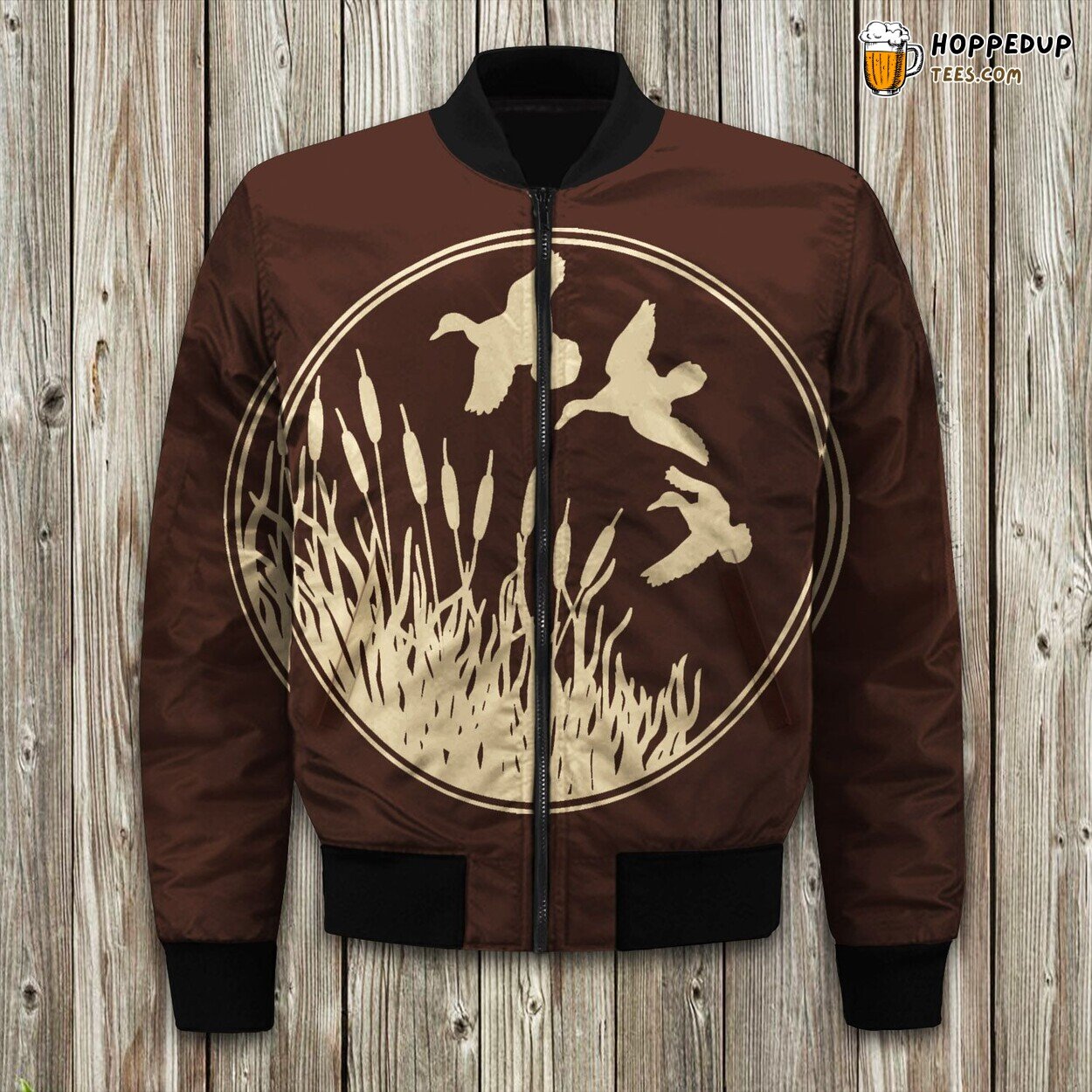 Ducks in Flight Aesthetic Detailed Bomber Jacket Winter Ready