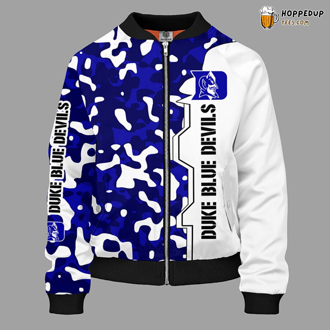 Duke Blue Devils NCAA Unique Camouflage Blue Bomber Jacket