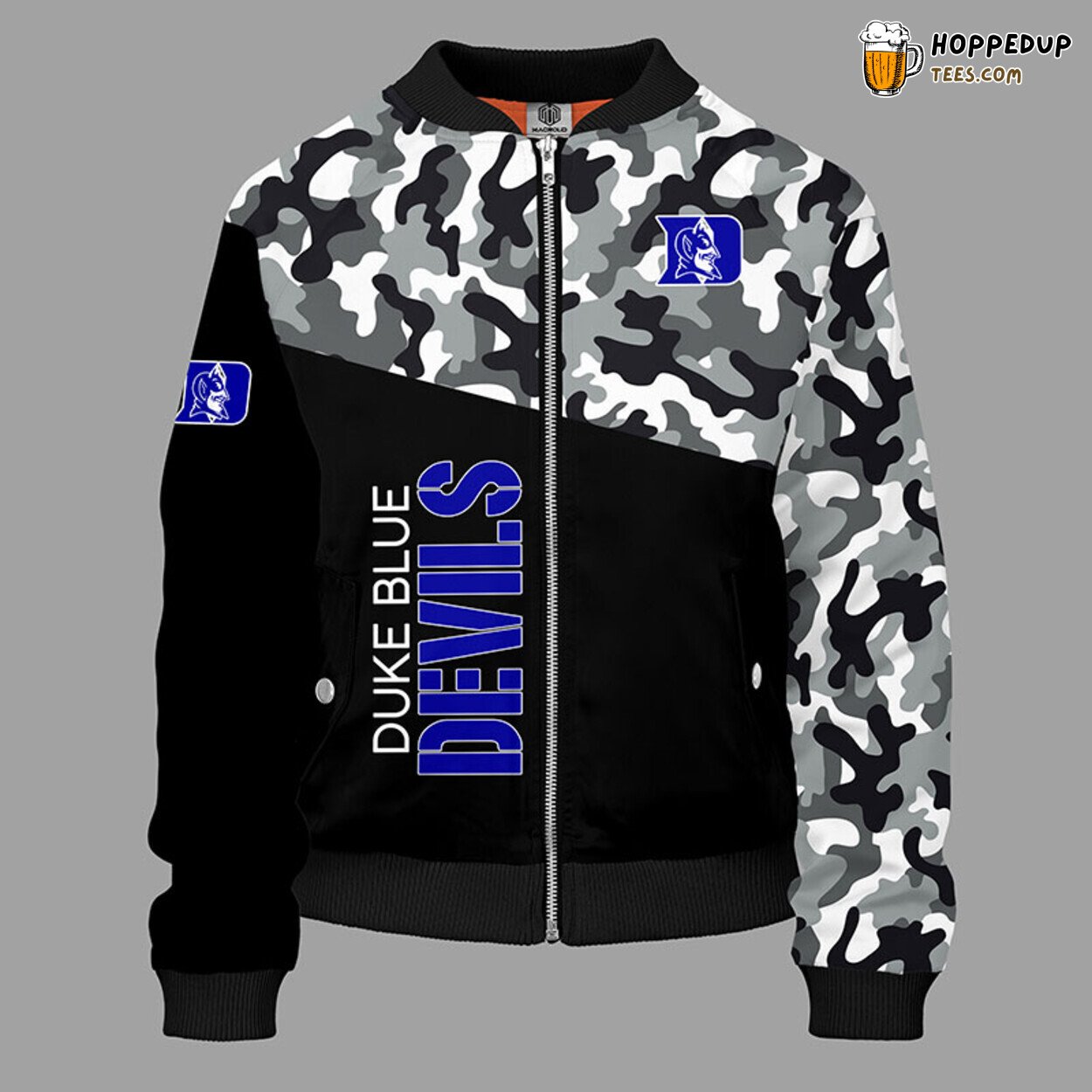 Duke Blue Devils NCAA Unique Camouflage Blue Bomber Jacket Design