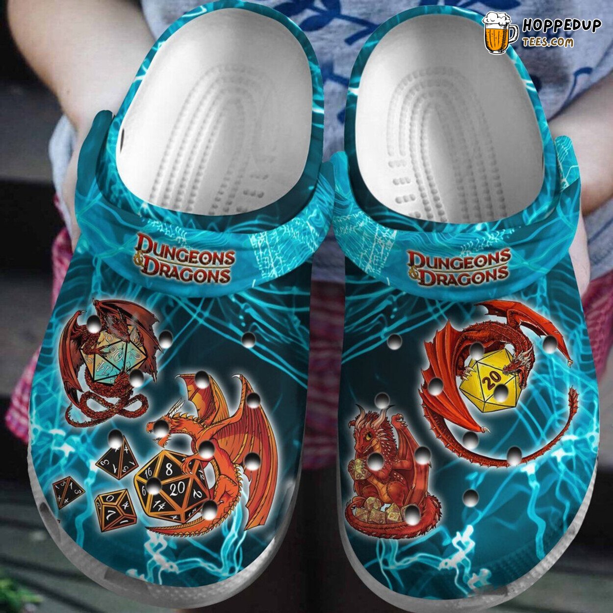 Dungeons Dragons Inspired Rubber Clog Shoes Comfy Footwear for Game Lovers