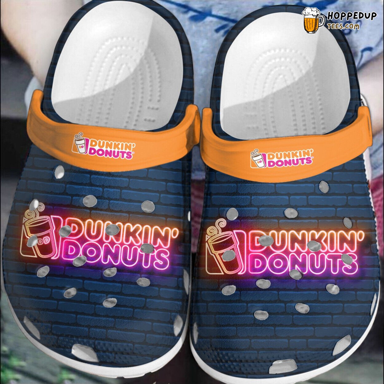 Dunkin Donuts Neon Light Inspired Comfortable Unique Clog Shoes