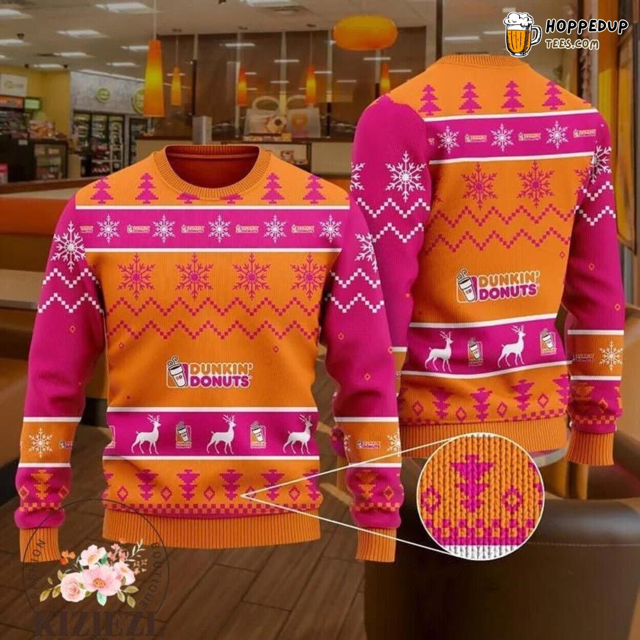 Dunkin Donuts Ugly Christmas Sweater Donuts Theme Women Men