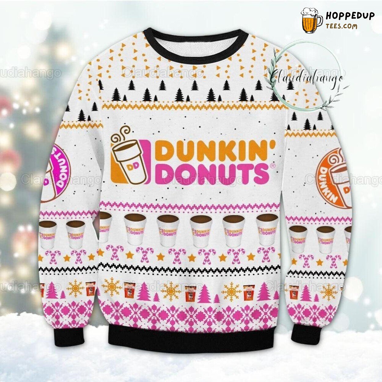 Dunkin Donuts Ugly Christmas Sweater Shirt Coffee Lover Xmas Gift