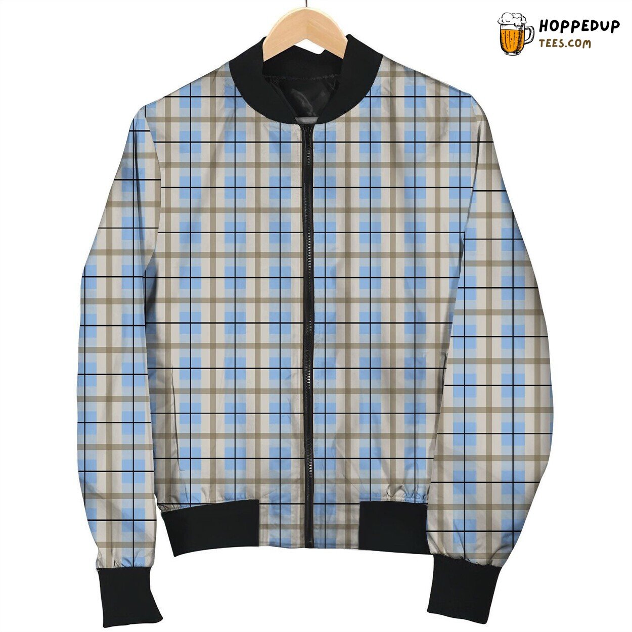 Dupplins Check Pattern Bomber Jacket