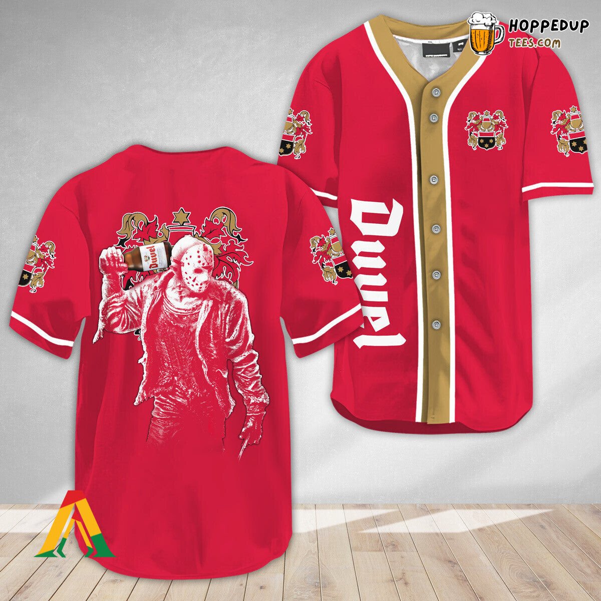 Duvel Beer Jason Voorhees Distinctive Horror Baseball Jersey Theme