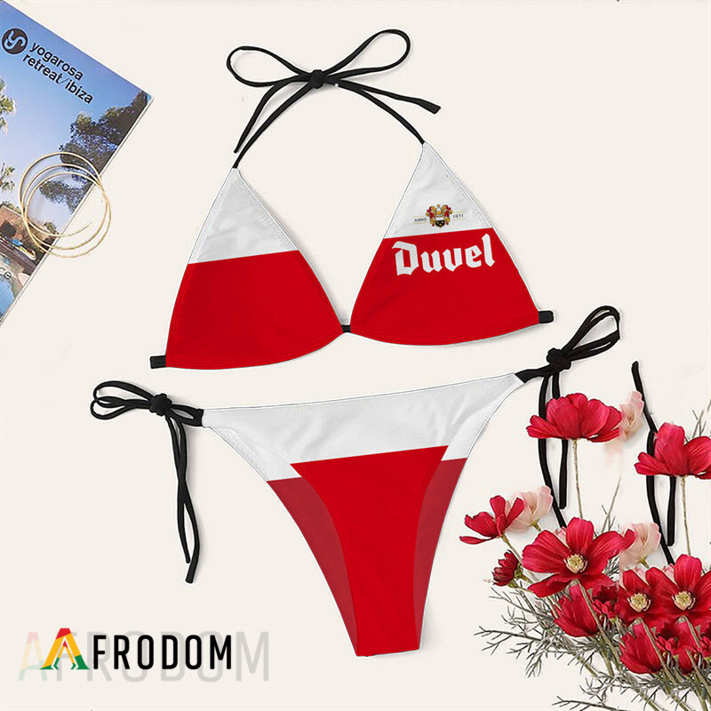 Duvel Beer Triangle Bikini Set Swimsuit HU