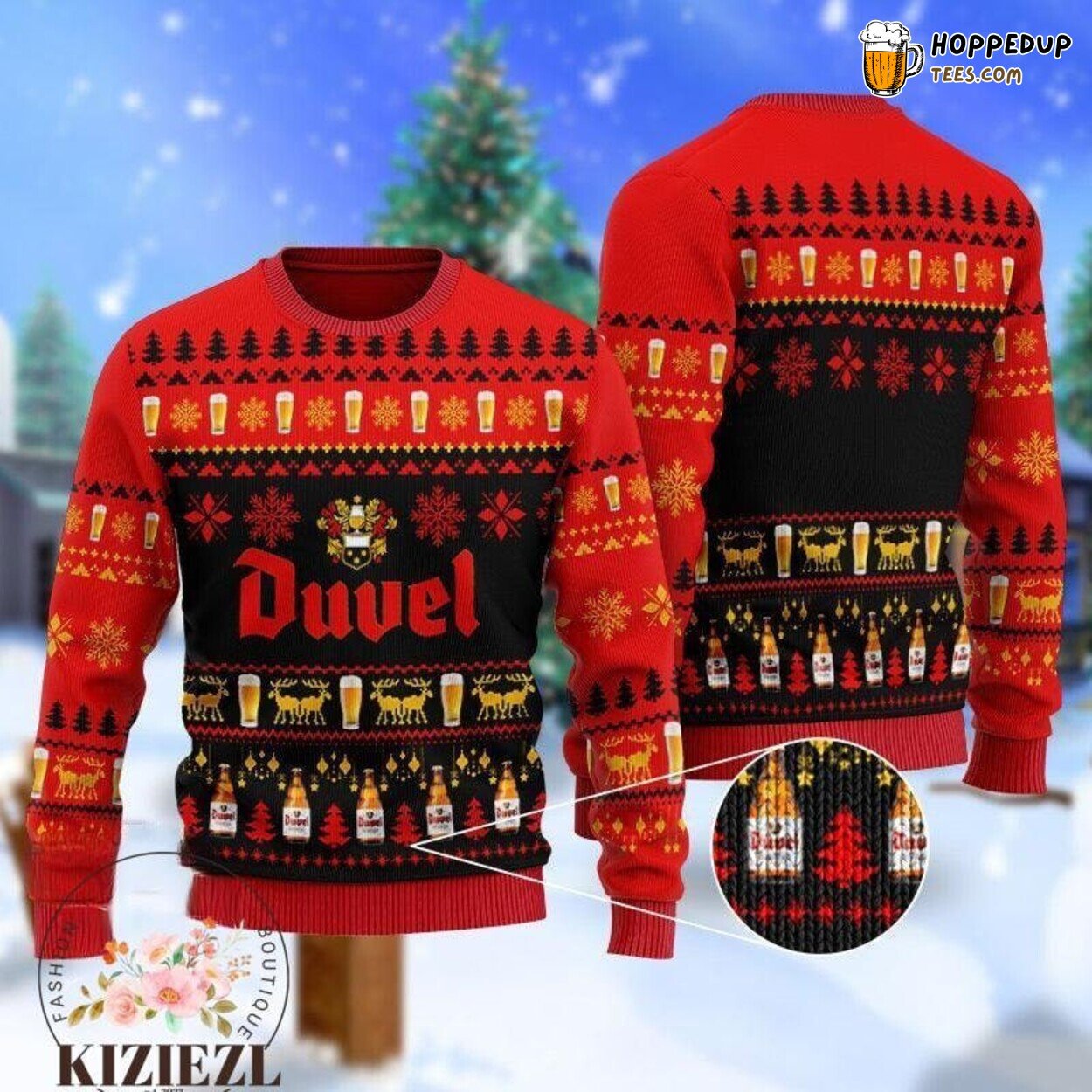 Duvel Beer Ugly Christmas Sweater Festive Men Women Gift Apparel