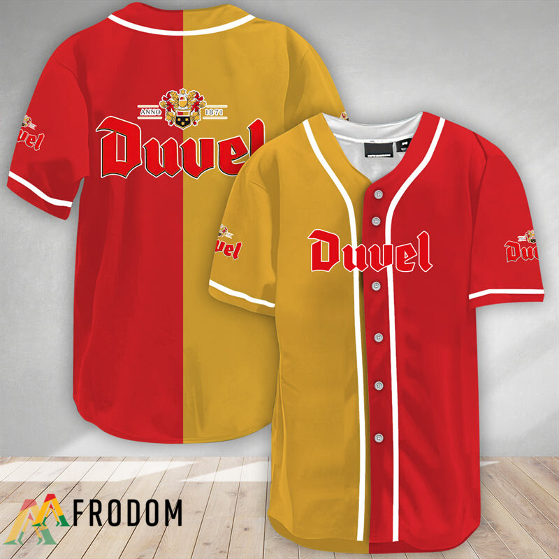 DuvelBeer YellowAndRed Split Baseball Jersey HU