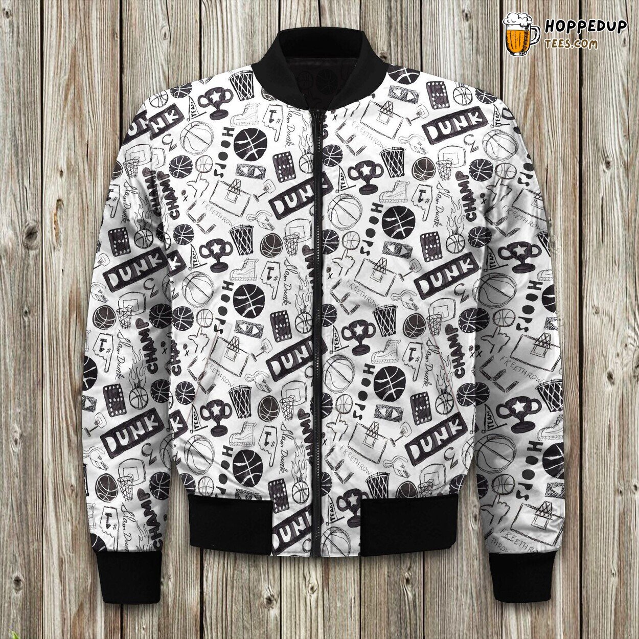 Dynamic Lacrosse Dunk Theme Winter Bomber Jacket Sport Enthusiast’s Touch