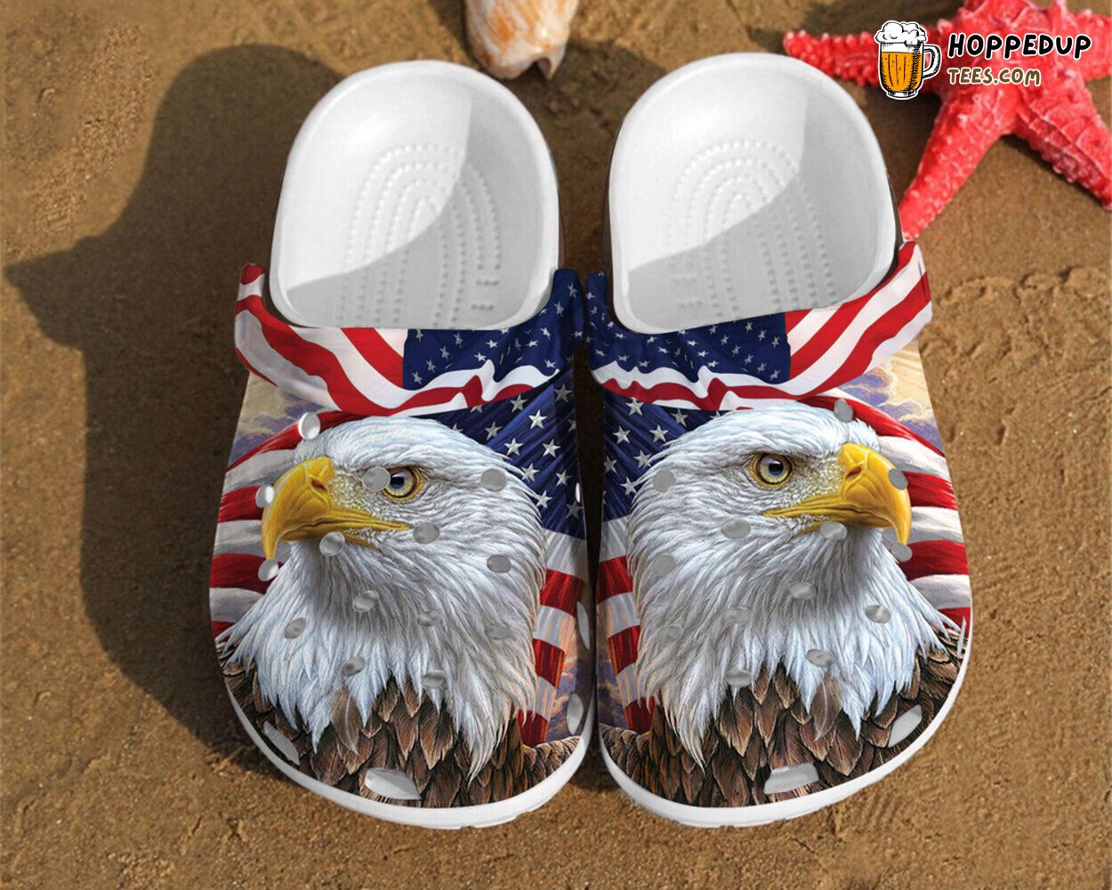 Eagle America Flag Independence Day Gift Water Rubber Clogs Comfy Unique