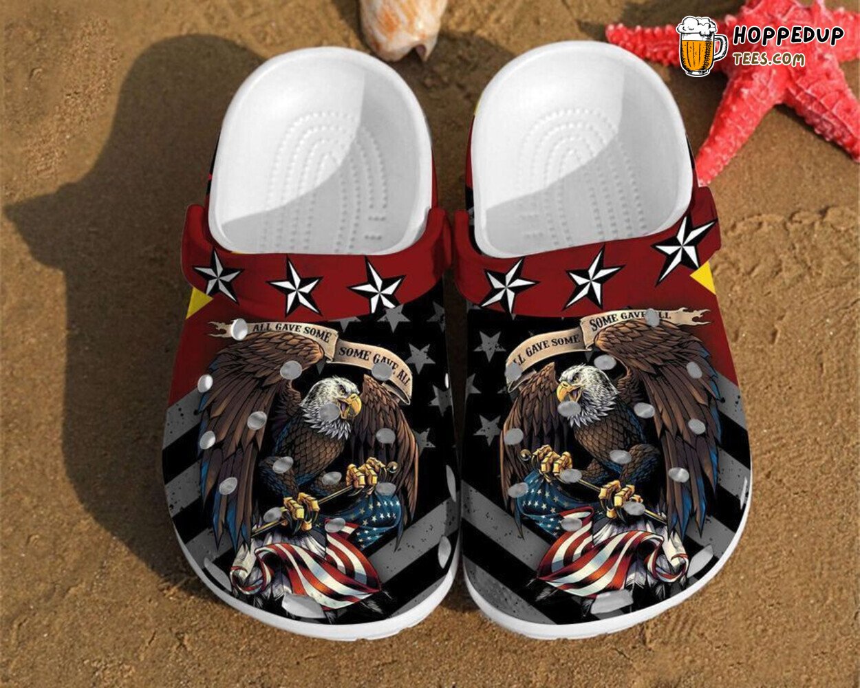Eagle America Flag Veteran Independence Day Gift Clogs Shoes Design Unique