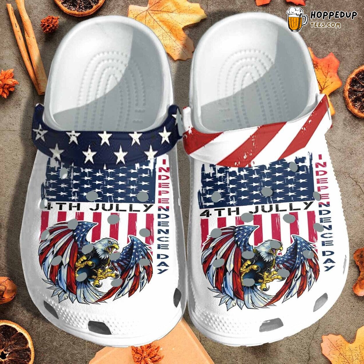 Eagle American Custom Design Clogs Independence Day 4th July Celebration