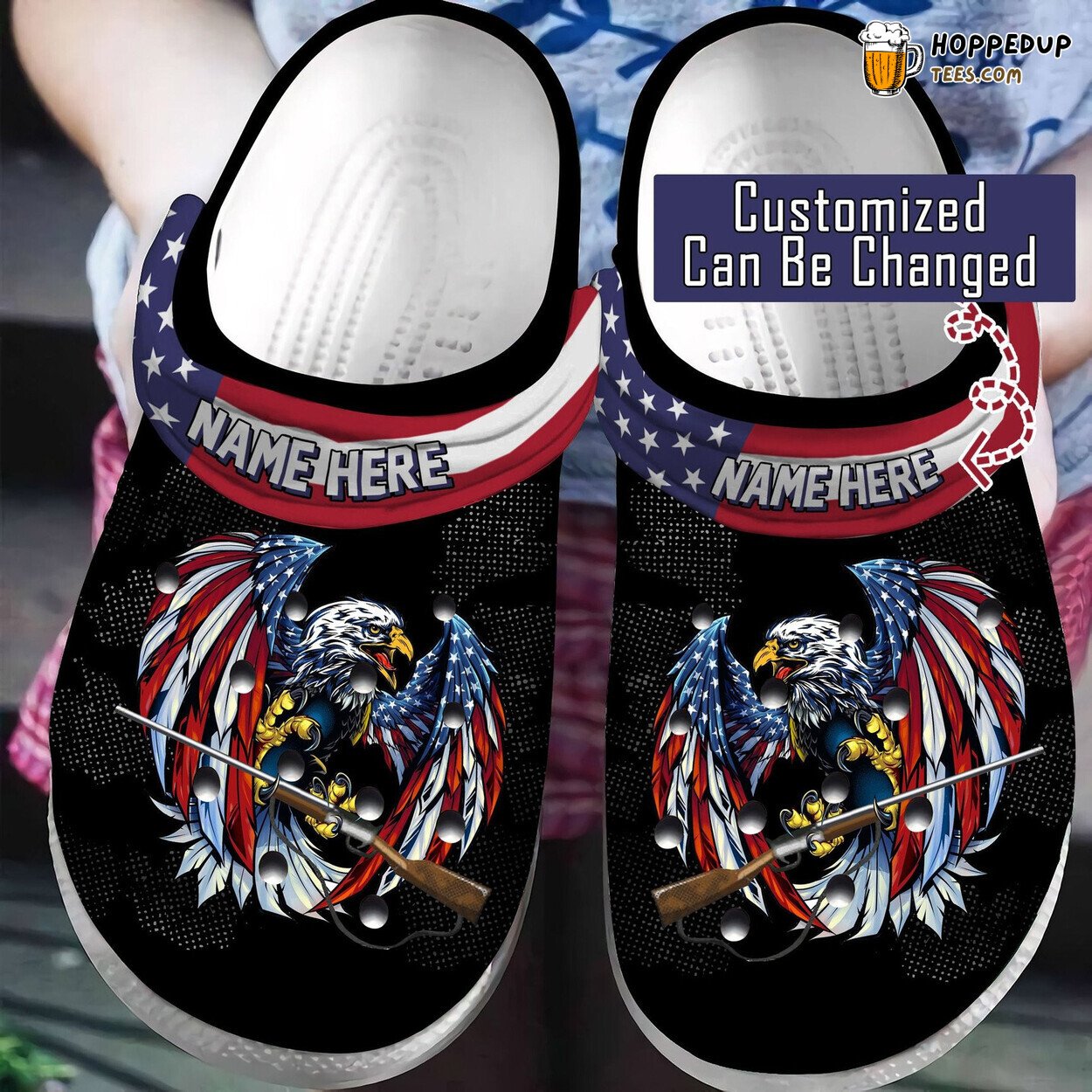 Eagle Flag Veteran Personalized Comfortable Unique Veteran Clogs