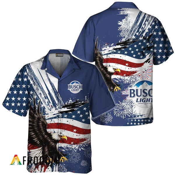 Eagle Hawaiian Shirt Fourth Of July Busch Light HU