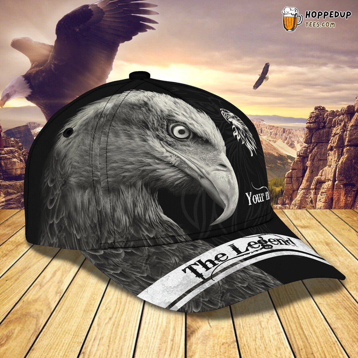 Eagle Legend Design Classic 3D Cap Personalized Name Unique Premium Look