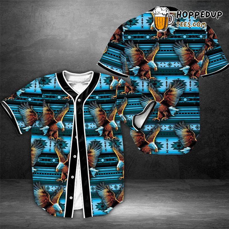 Eagle Native Pattern Baseball Tee Jersey Shirts 3D