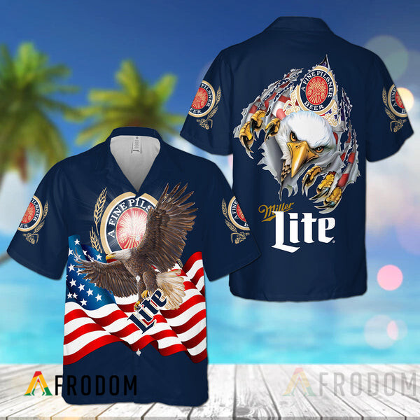 Eagle Patriotics 4Th July Miller Lite Hawaii Shirt HU
