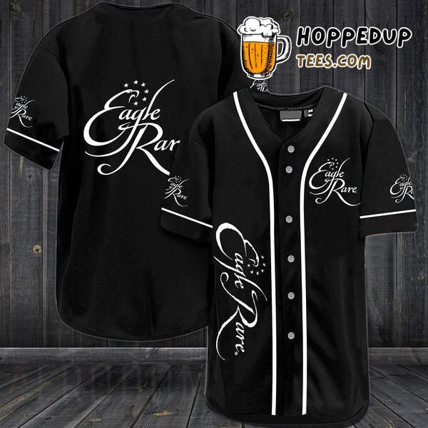 Eagle Rare Whiskey Themed Black Baseball Jersey Distinctive Unique Look