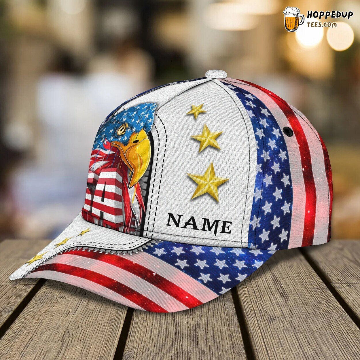 Eagle USA Theme 3D Classic Cap Personalized Name Premium Elegant Styling