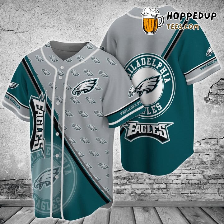 Eagles Green Grey Baseball Jersey Unisex Philadelphia NFL Fan Attire