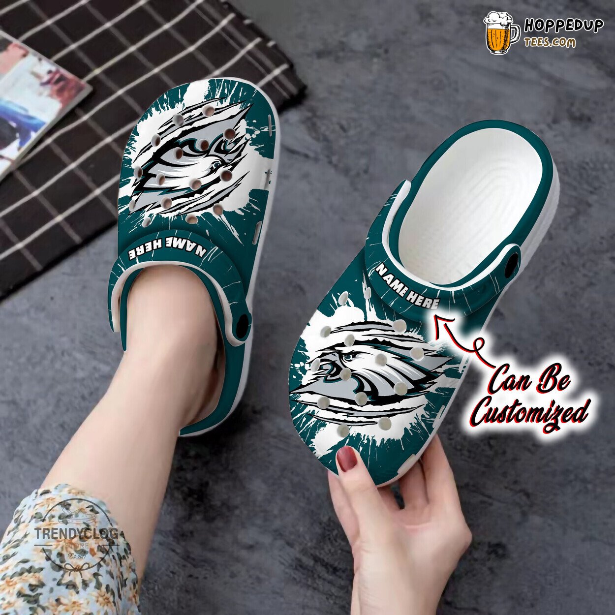 Eagles PEagles Football Ripped Claw Personalized Comfortable Unique Clogs
