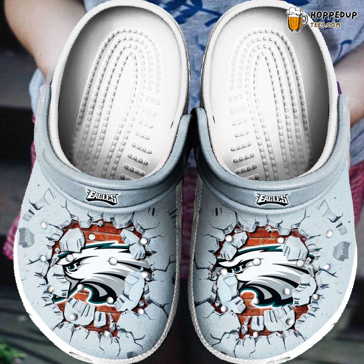Eagles Tide Custom Name Themed Comfortable Unique Design Clog Shoes