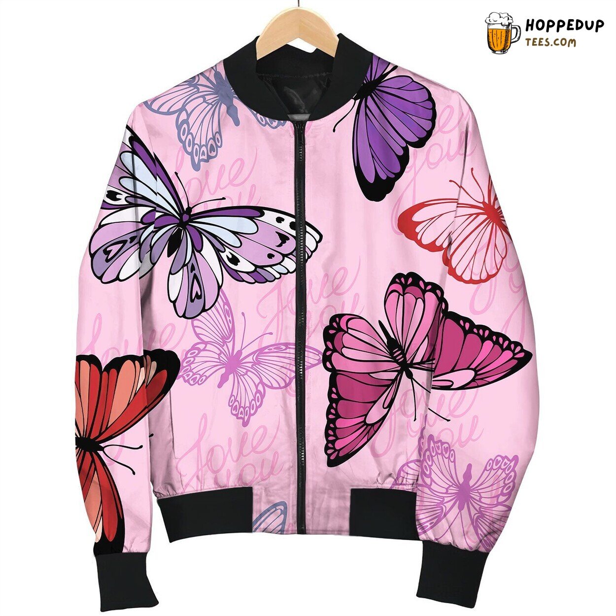Eamless Pattern Pink Shades Colored Bomber Jacket