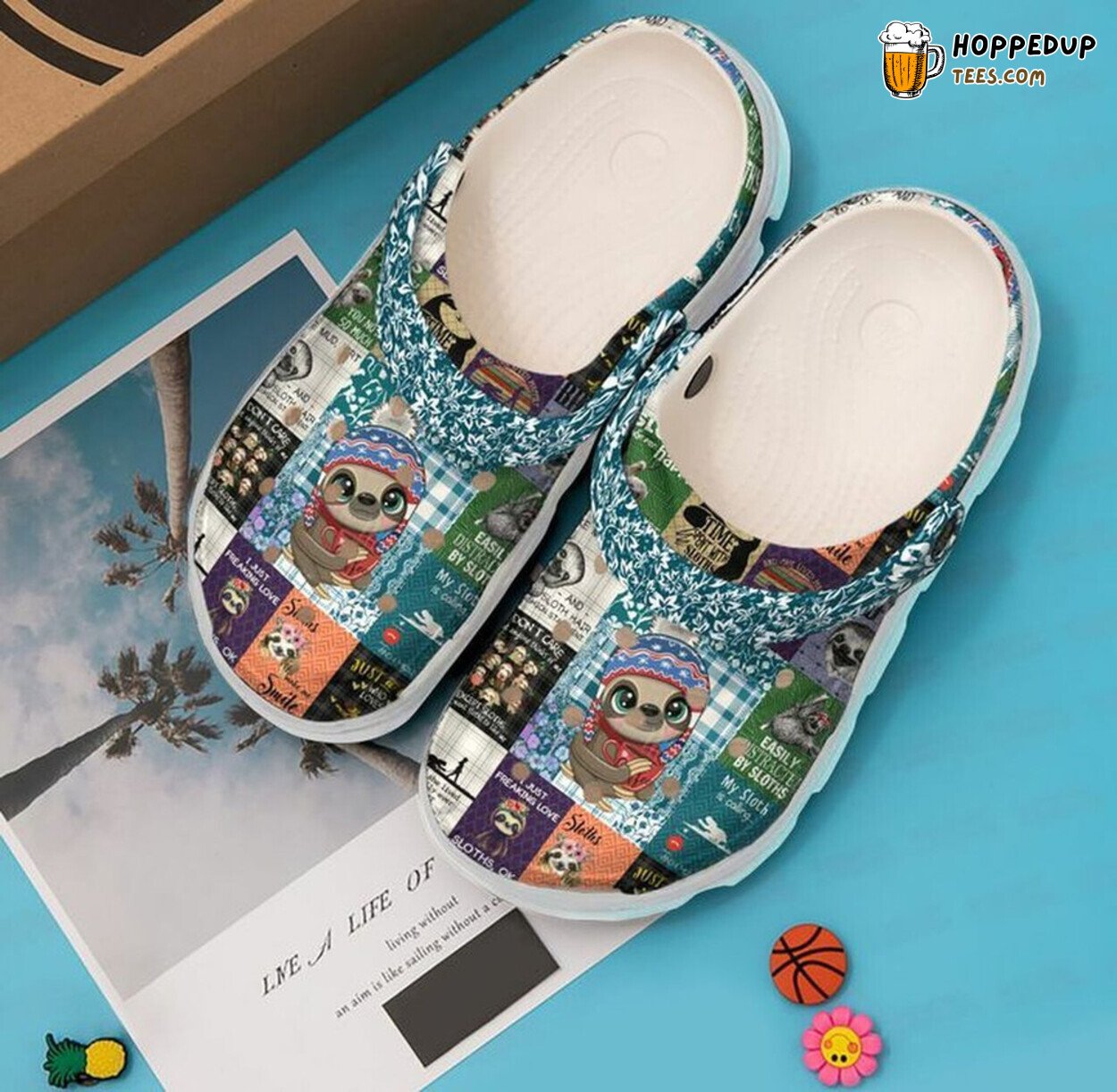 Easily Distracted Sloth Winter Theme Rubber Clog Shoes Comfy Footwear Design