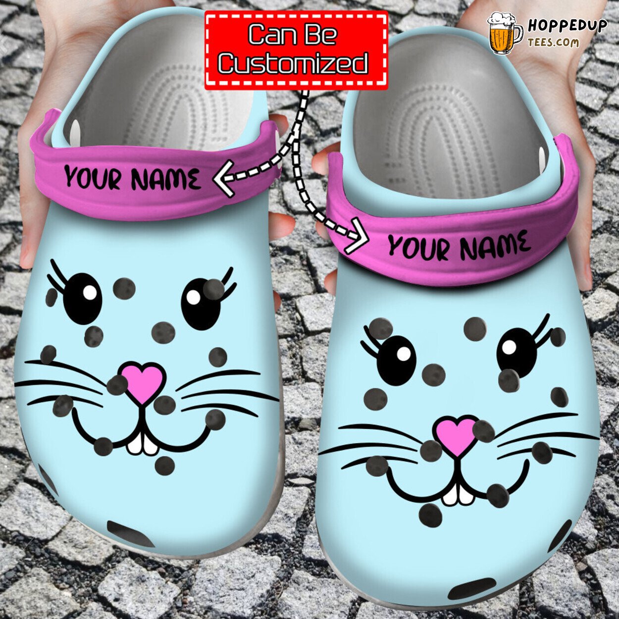 Easter Personalized Cute Bunny Face Clog Shoes Festive Footwear