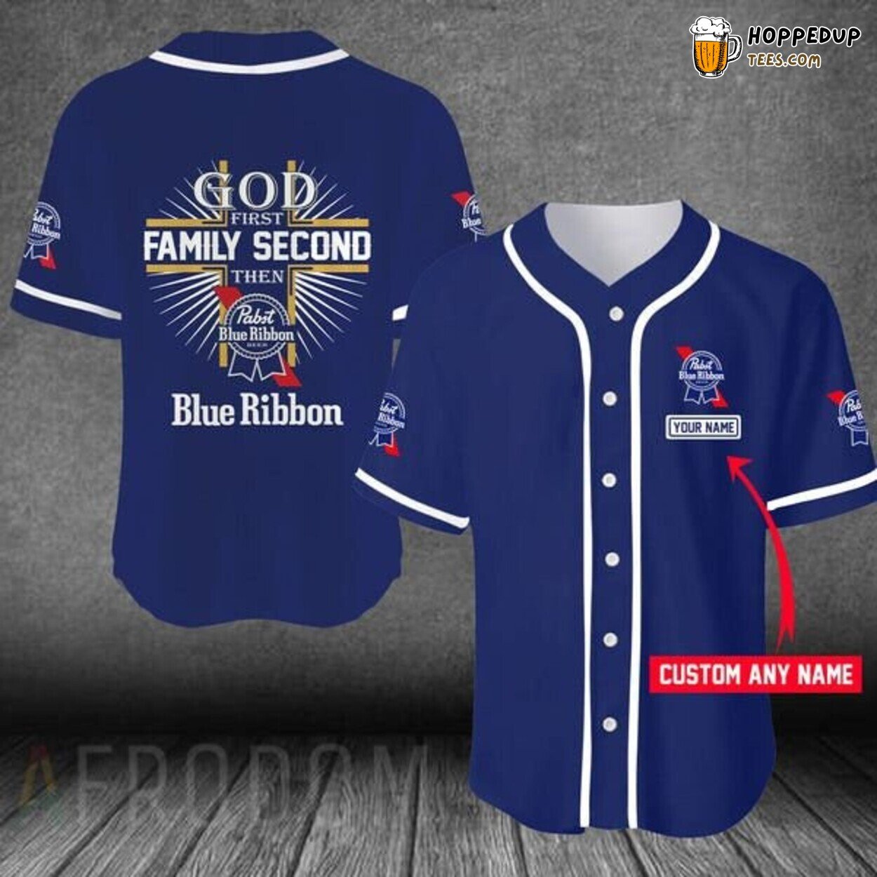 Easter Sunday Special Pabst Blue Ribbon Custom Baseball Jersey Brew