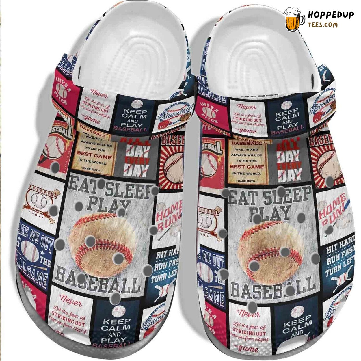 Eat Sleep Play Baseball Themed Shoes Clogs Keep Calm Play Design Gift