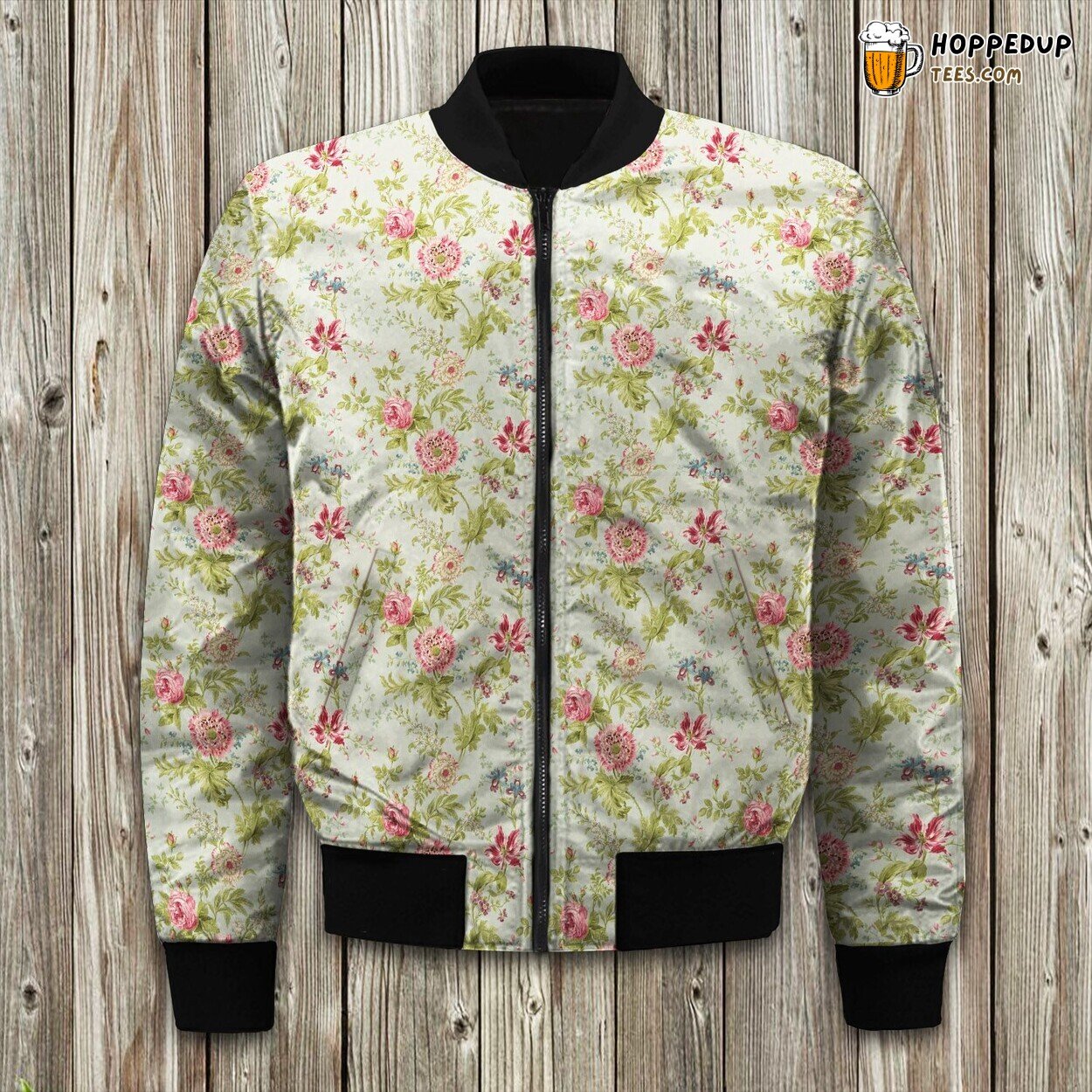 Eden Garden Floral Design Winter Bomber Jacket Unique Aesthetic