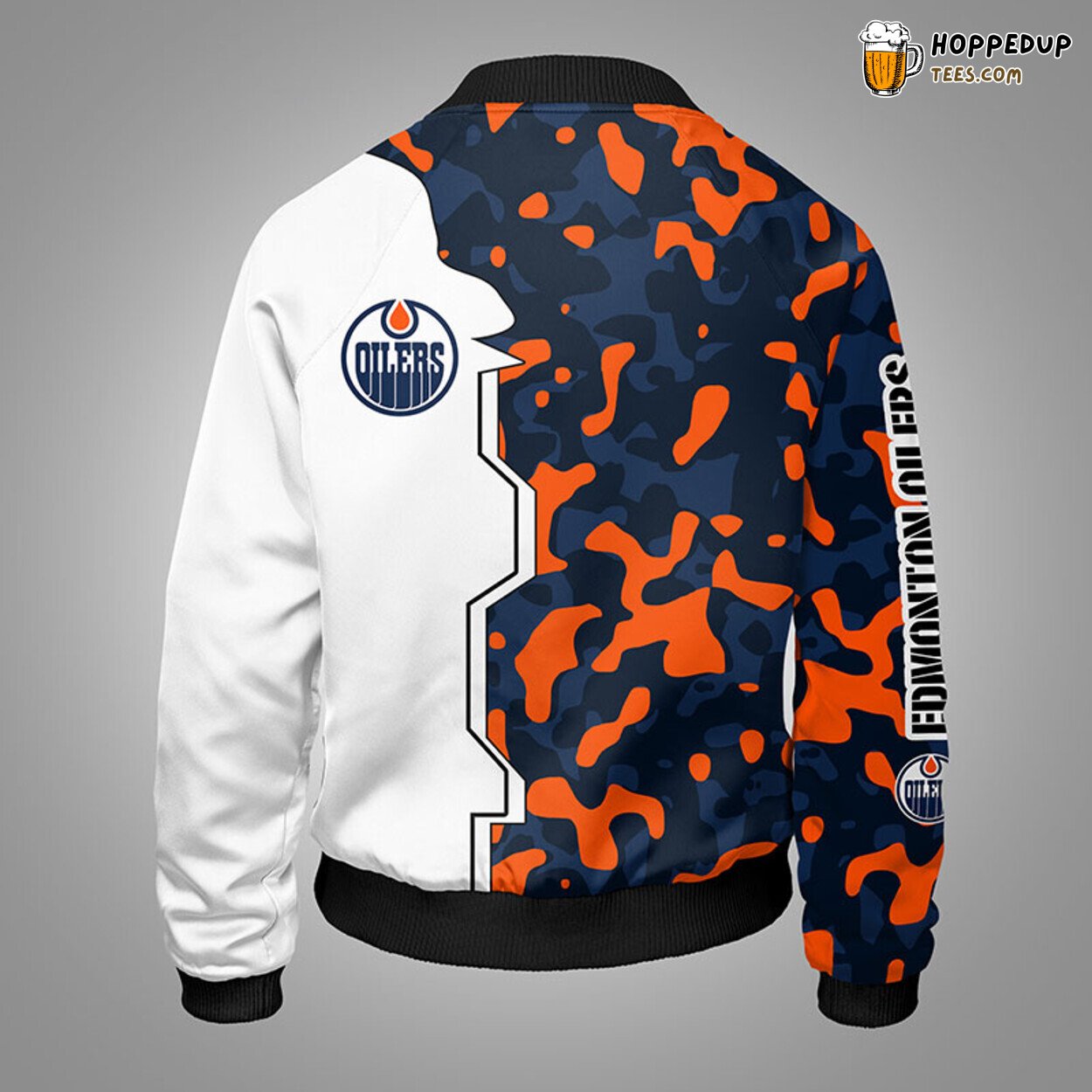 Edmonton Oilers NHL Camouflage Orange Unique Bomber Jacket Stylish Look