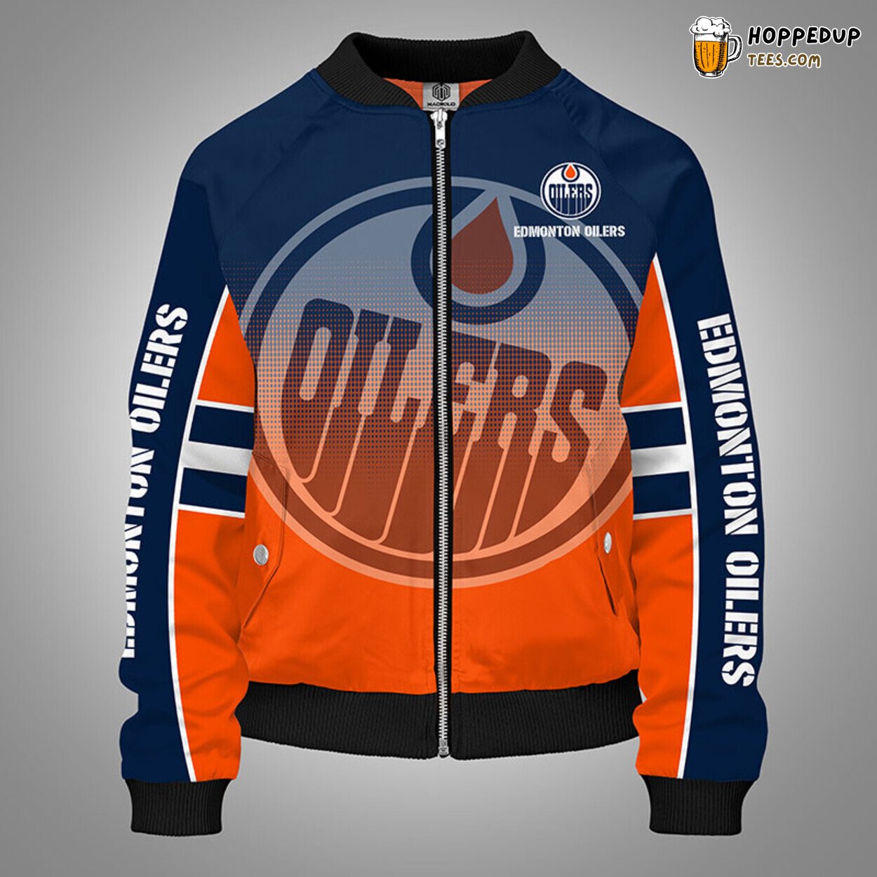 Edmonton Oilers NHL Distinct Orange Unisex Bomber Jacket Stylish Look