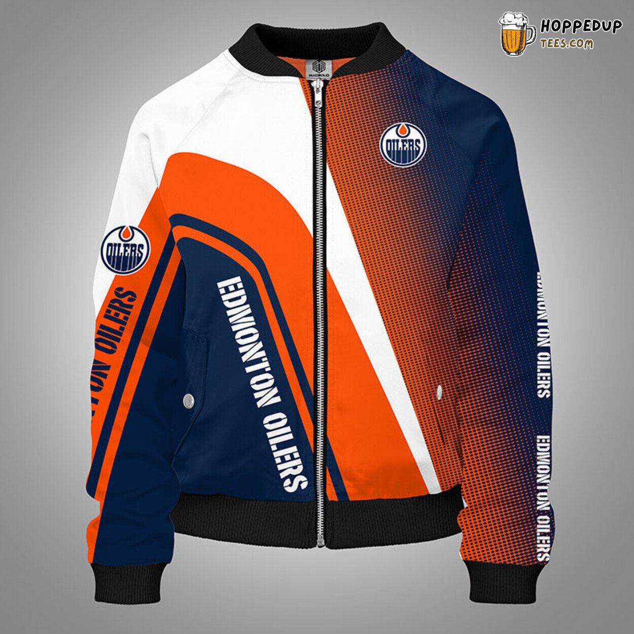 Edmonton Oilers NHL Orange Distinct Bomber Jacket Unique Stylish Design Look