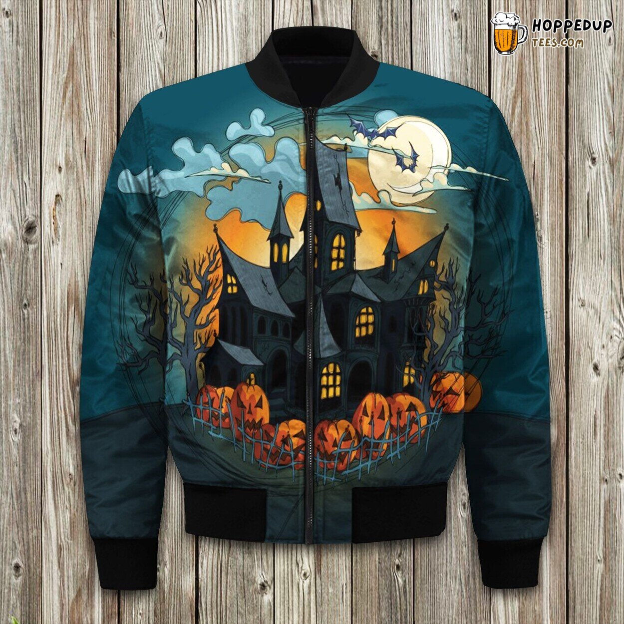 Eerie Night Halloween Theme Winter Bomber Jacket Designer Quality Essence Lux