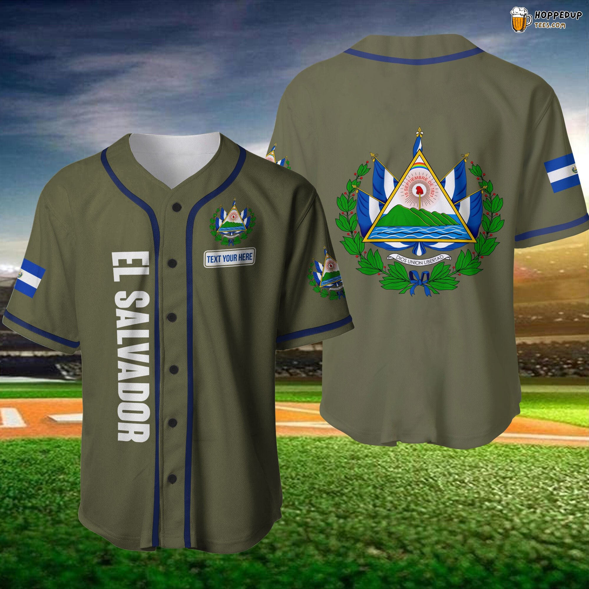 El Salvador Pride Baseball Jersey Personalized Unique Distinctive Design Look