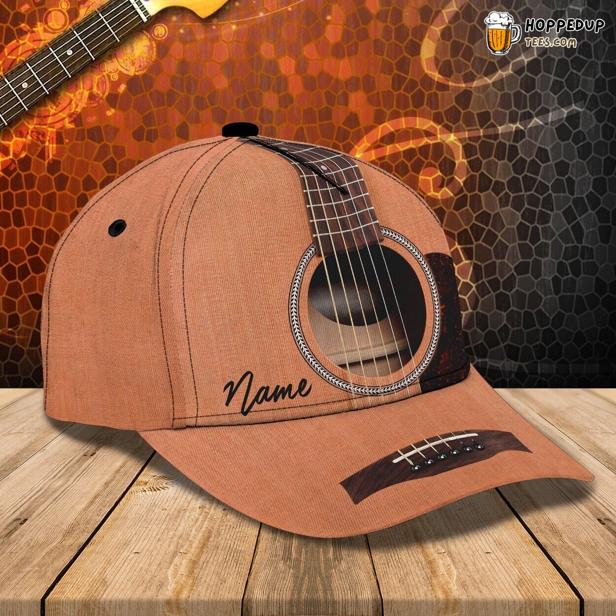 Electric Guitar 3D Classic Cap Personalized Name Unique Embroidery