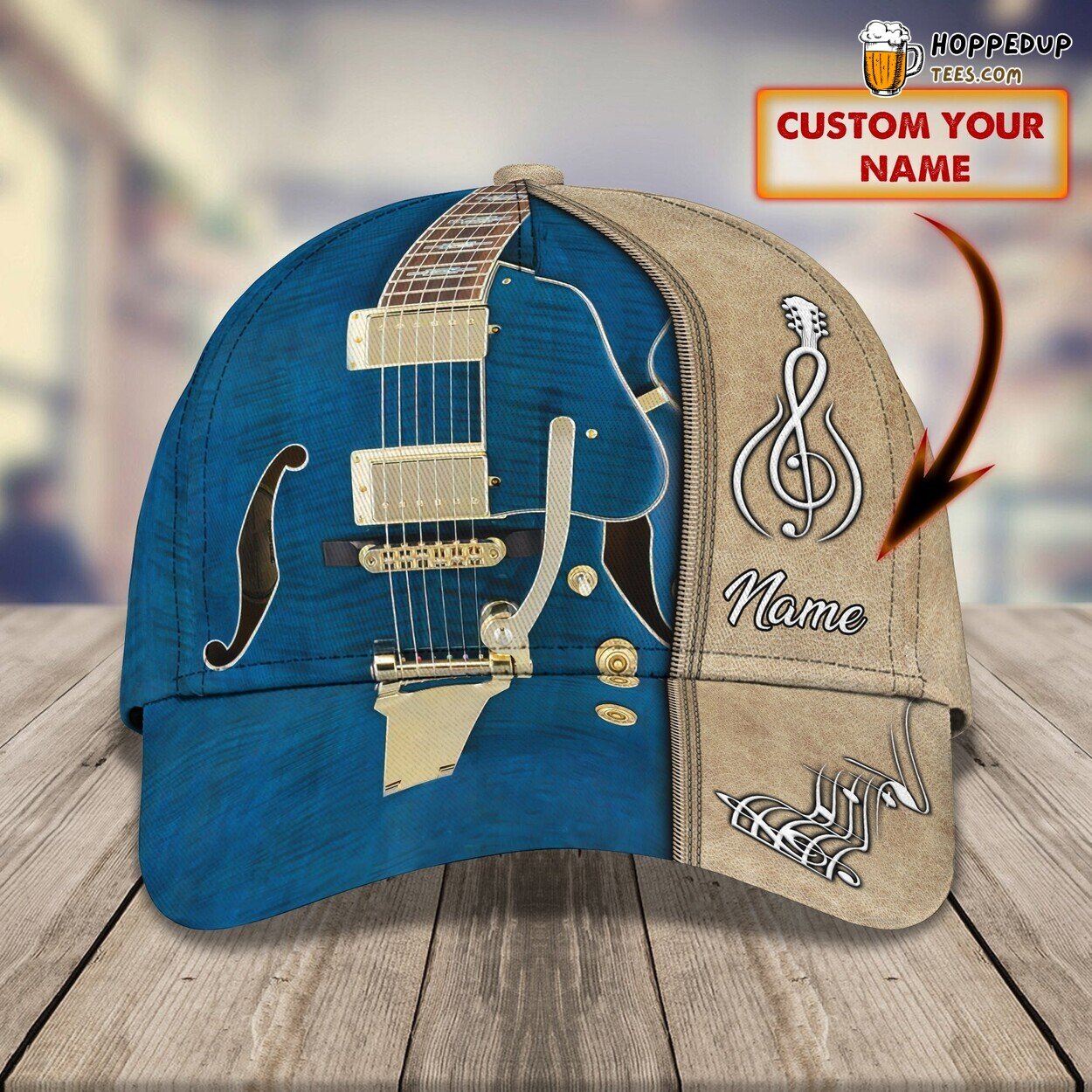 Electric Guitar Classic 3D Cap Personalized Name Unique Premium Edition