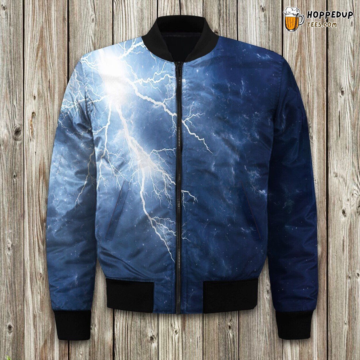 Electric Lightning Flash Winter Bomber Jacket Elite Designer Series